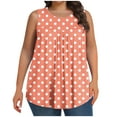 thumbnail image 1 of Womens Plus Size Tunic Tops, Oversized Tank Tops for Women Summer Dressy Casual Dots Printed Flowy Crewneck Sleeveless Shirts, 1 of 5
