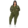 thumbnail image 1 of Womens Plus Size Two Piece Outfits Sweatsuits Casual Long Sleeve Set With Pockets, 1 of 4