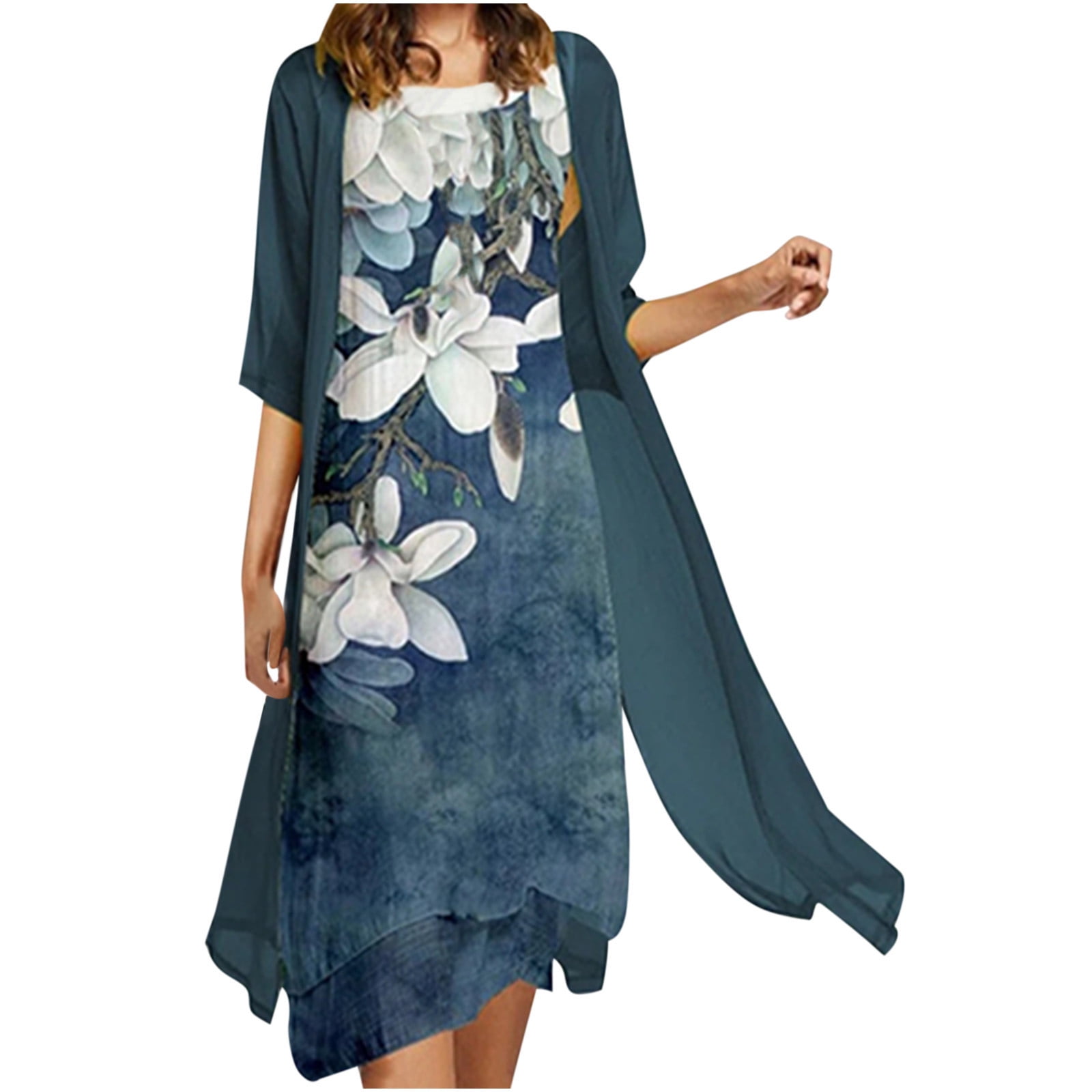 Plus Size Two Piece Tank Top & Midi Dress Outfits