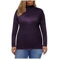 thumbnail image 1 of Womens Plus Size Undershirts Casual Oversized Mock Neck Comfortable Stretch Long Sleeve Base Layer, 1 of 5