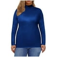 thumbnail image 1 of Womens Plus Size Undershirts Casual Oversized Mock Neck Comfortable Stretch Long Sleeve Base Layer, 1 of 5