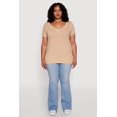 thumbnail image 1 of Womens Plus Size V Neck Short Sleeve Tee, 1 of 5
