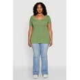 thumbnail image 1 of Womens Plus Size V Neck Short Sleeve Tee, 1 of 5