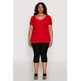 thumbnail image 1 of Womens Plus Size V Neck Short Sleeve Tee, 1 of 5