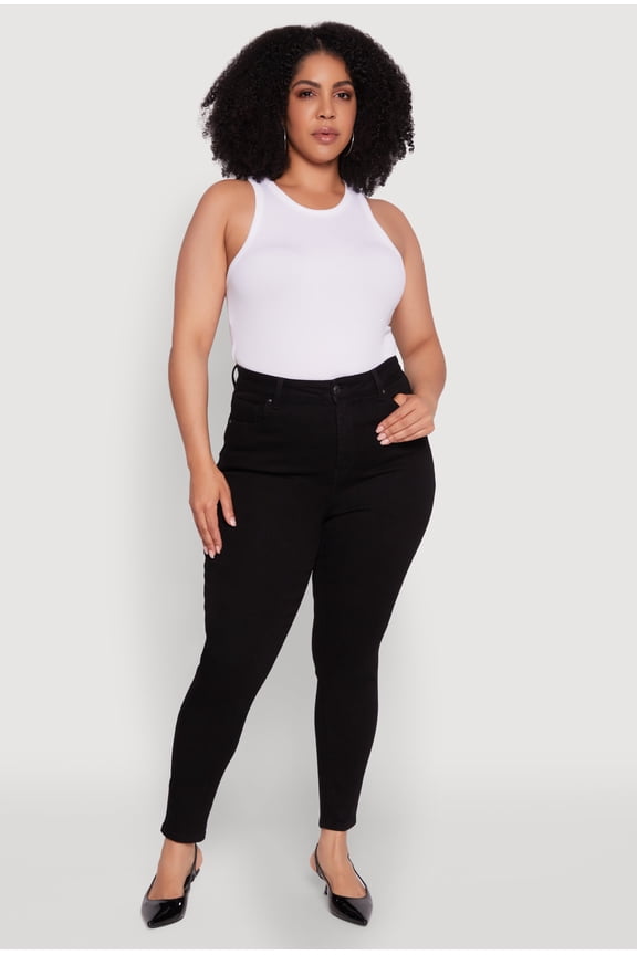 Womens Plus Size WAX Chic High Waisted Skinny Jeans