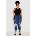thumbnail image 1 of Womens Plus Size WAX High Waist Ripped Skinny Jeans, 1 of 5
