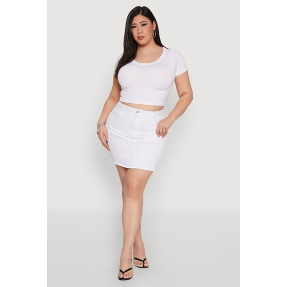 Womens Plus Size WAX High Waisted Cargo Skirt