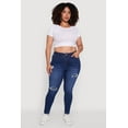thumbnail image 1 of Womens Plus Size WAX High Waisted Distressed Skinny Jeans, 1 of 5