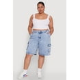 thumbnail image 1 of Womens Plus Size WAX Mineral Wash Cargo Jorts, 1 of 5