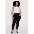 thumbnail image 1 of Women's Plus Size WAX Patch Distressed High Waist Slim Straight Jeans, 1 of 5