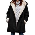 thumbnail image 1 of Womens Plus Size Winter Coats Warm Sherpa Fleece Lined Jackets Hooded Parka Faux Suede Pea Coat Outerwear 2024, 1 of 11