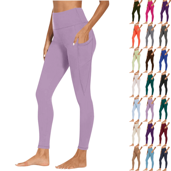 Womens Plus Size Yoga Pants Tummy Control High Waisted Booty Lifting Tights with Pocket Gym Workout Running Stretch Compression Leggings