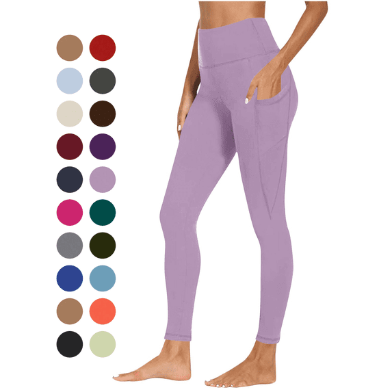 Womens Plus Size Yoga Pants Tummy Control High Waisted Booty Lifting Tights with Pocket Gym Workout Running Stretch Compression Leggings