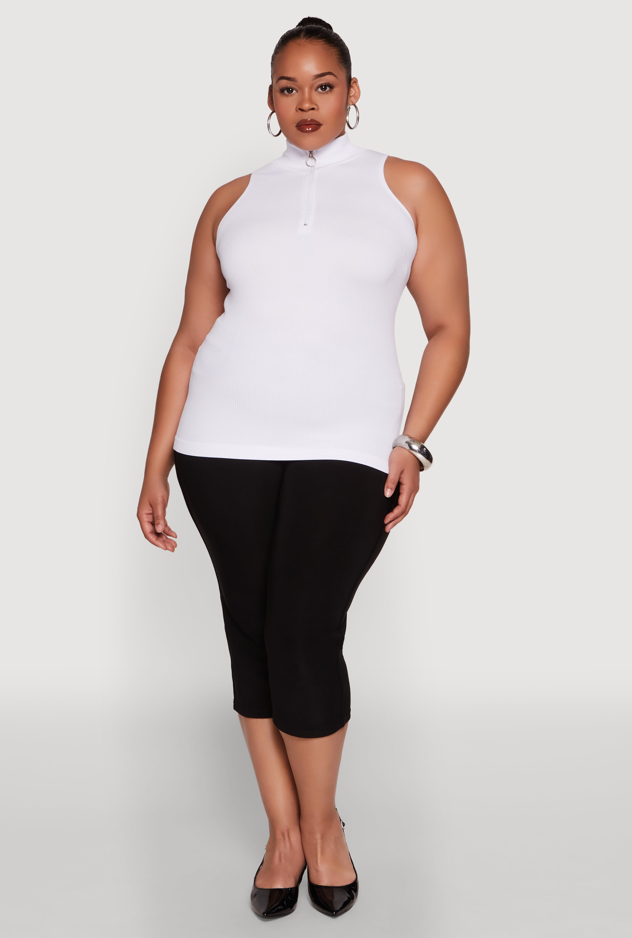 Plus Size Zip Front Womens Tops Womens Plus Size Zip Front Mock