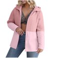 thumbnail image 1 of Womens Plus Size Zip Up Hoodies Jackets Coat Long Sleeve Knit Cardigan Patchwork Sweater Coat Pockets Jacket Top, 1 of 6