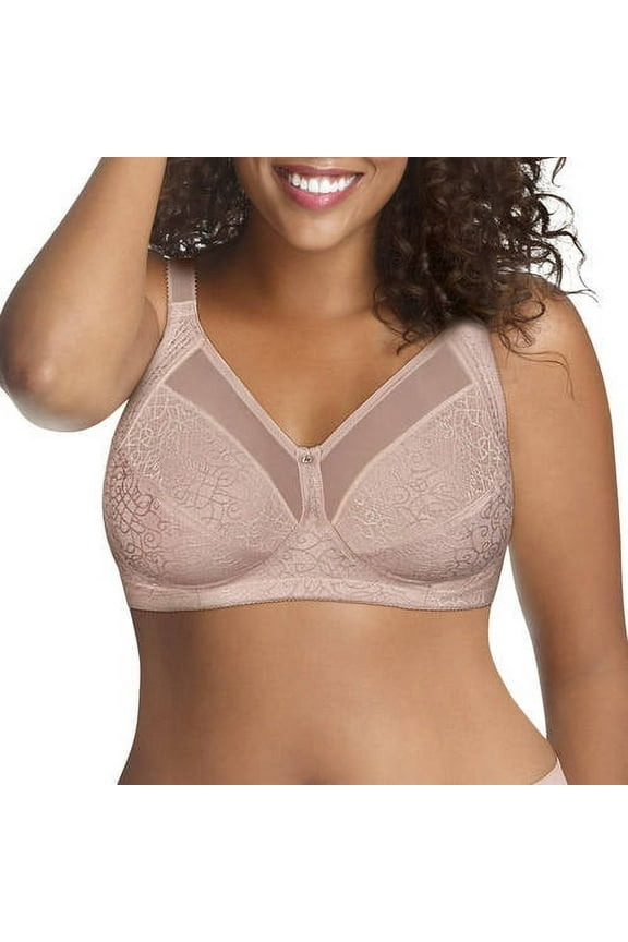 Womens Plus Size comfort shaping jacquard wire free bra, style 1q20