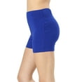 thumbnail image 1 of Womens & Plus Soft Cotton Stretch High Waist Sports Short Pants with Wide Waist Band (DENIM BLUE, XL), 1 of 3
