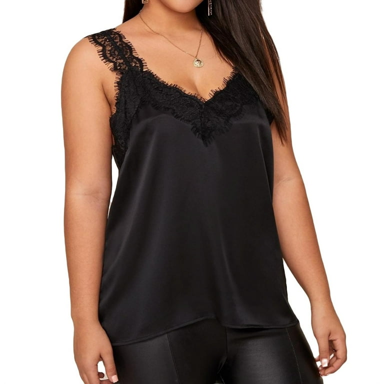 Black wide strap cami top hotsell