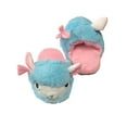thumbnail image 1 of Womens Plush Blue & Pink Llama Slippers Scuffs House Shoes Medium 7-8, 1 of 1