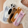 thumbnail image 1 of Womens Plush Cabin Socks with 3D Bear Design Non Slip Grips for Indoor Lounging and Comfort, 1 of 6