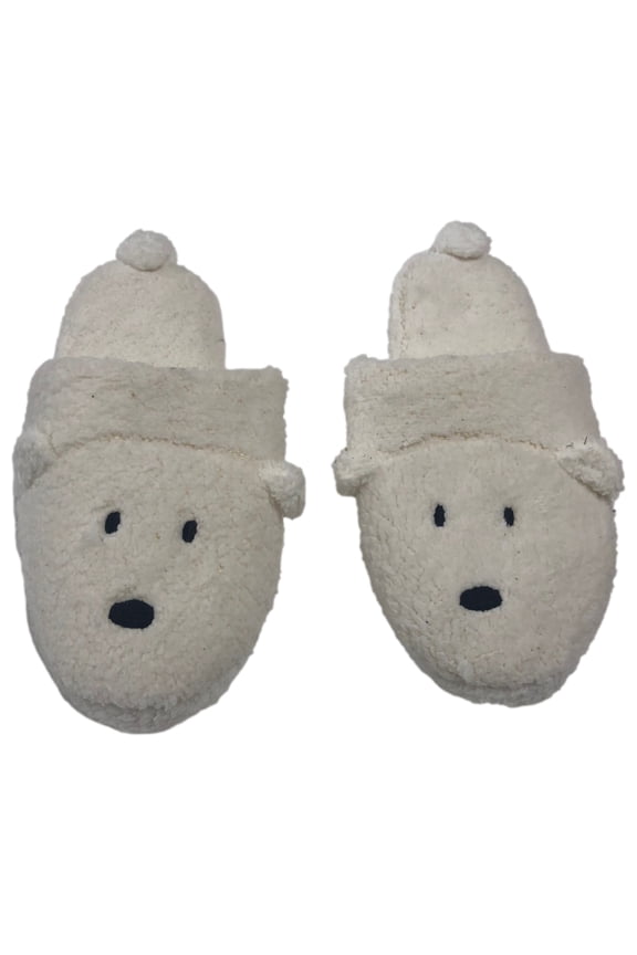 Womens Plush Fuzzy White Polar Bear Slippers Suffs Small (5-6)