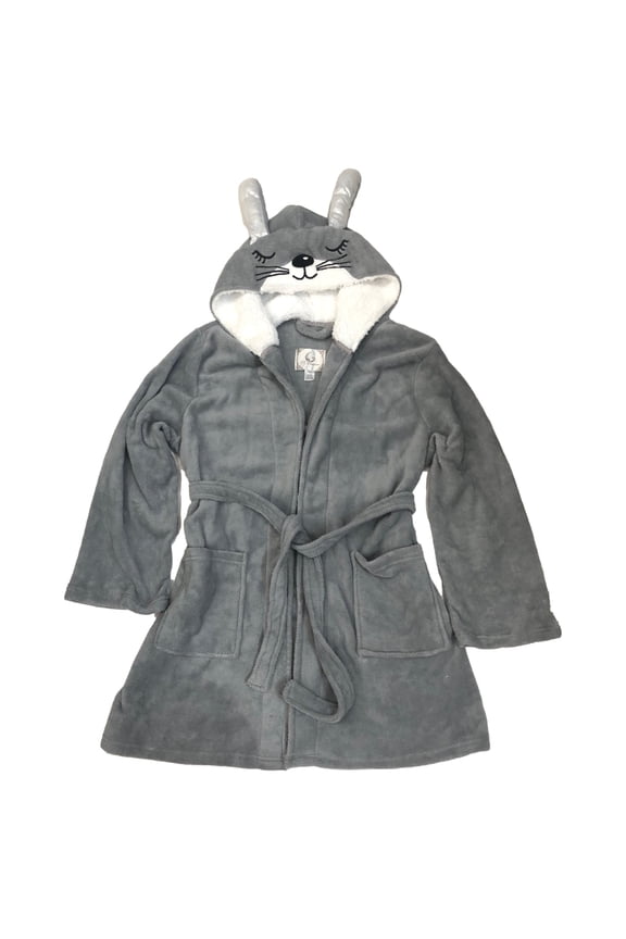 Womens Plush Gray Bunny Rabbit Animal Bathrobe House Coat Bath Robe L/XL