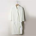 thumbnail image 1 of Womens Plush Hooded Bathrobe Fleece Long House Coat Soft Sleepwear Flannel Winter Robes Fluffy Nightgown with Pocket White Free Size, 1 of 4