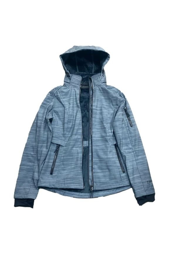 Womens Plush Lined Blue Sage Heather Winter Coat Lightweight Ski Jacket 1X