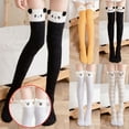 thumbnail image 1 of Womens Plush Over Knee Socks with Cartoon Design Thermal High Socks for Indoor Comfort and Lounging, 1 of 9