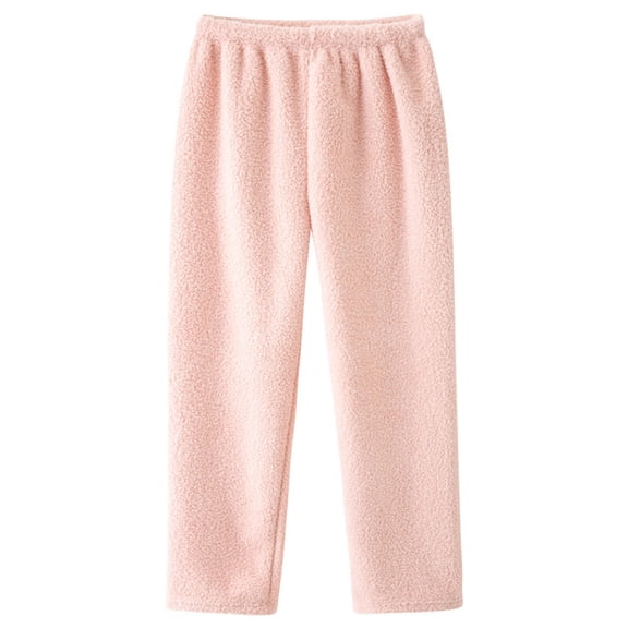 Womens Plush Pajama Pants Elastic Waist Soft Lounge Pants Women Pink Pajama Pants Women Fuzzy Pants for Women