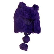 Womens Plush Purple Faux Fur Trapper Hat Pom Pom Aviator