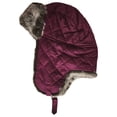 thumbnail image 1 of Womens Plush Purple Quilted Trapper Hat, 1 of 1