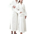 thumbnail image 1 of Womens Plush Robes Long Soft Jacquard Double Pocket Flannel Bathrobe Soft Warm Double Faced Velvet Bathrobe Pajamas Home Wear Bathrobe Robe Loungewear Beige L, 1 of 6