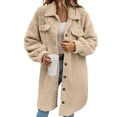 thumbnail image 1 of Womens Plush Toggle Coat Long Length Outermost Layer for Winter Soft Touch Drape Fit and Oversized Comfort Easy Care, 1 of 8