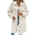 thumbnail image 1 of Womens Plush Toggle Coat Long Length Outermost Layer for Winter Soft Touch Drape Fit and Oversized Comfort Easy Care, 1 of 6