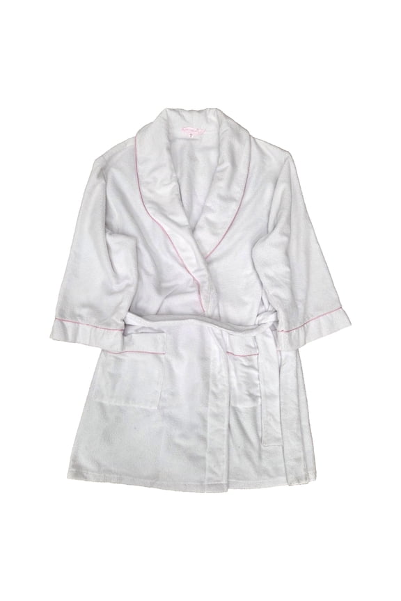 Womens Plush White Terrycloth Bathrobe House Coat Bath Robe X-Large