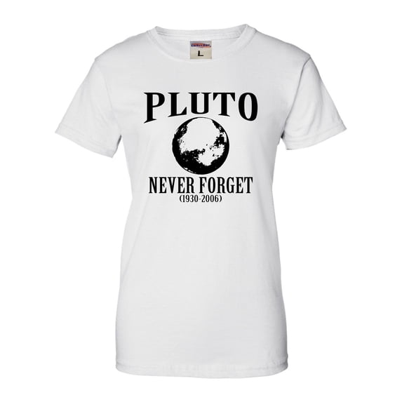 Womens Pluto Never Forget 1930 - 2006 Funny Science T-Shirt