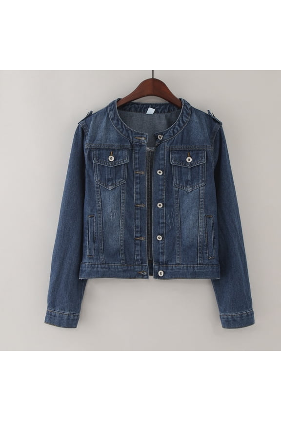 Womens Pocket Patchwork Vintage Trendy Casual Denim Jacket Denim Jacket for Women Hood Classic Denim Jacket Winter Denim for Women Tall Women Jacket Jean Jacket Shirt Women Fitted Jacket Women