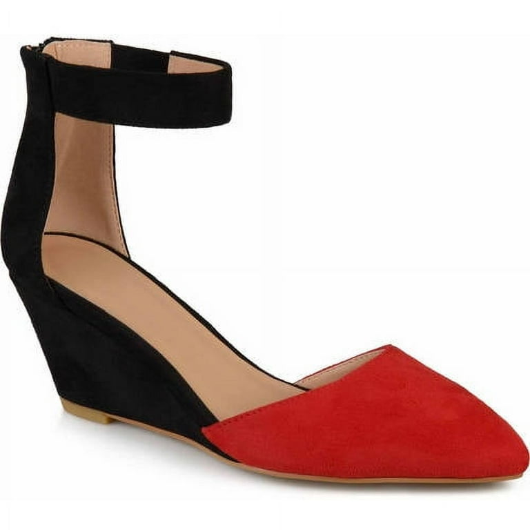 Suede wedges with ankle strap sale
