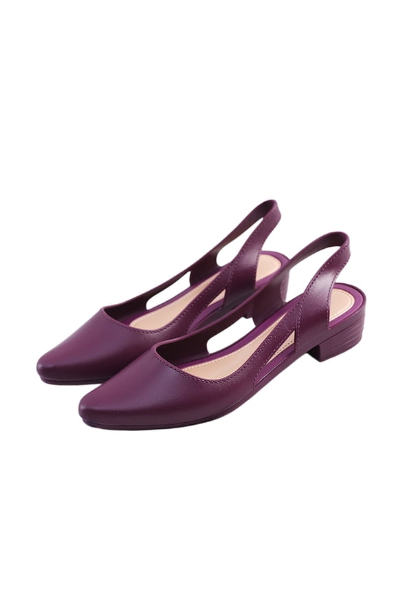 Womens Pointed Toe Slingback Pumps Low Block Heel Sandals Cut Out Dress Shoes,Comfortable Elegant Slip On Footwear For Summer Office Work,Non Slip Soft Sole Silent Walking Professional Footwear