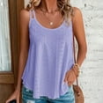 thumbnail image 1 of Womens Pointelle Knit Top V Neck Strappy Tank Tops Summer Sleeveless Blouses Shirts TopsFashion Women Causal Embroidery Round Neck Sling Vest Sleeveless T-Shirt Summer Tops, 1 of 6
