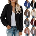 thumbnail image 1 of Womens Polar Fleece Jacket Zip Up Casual Loose Jackets Lightweight Trendy Coat Fall Outerwear with Pockets, 1 of 5