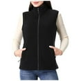 thumbnail image 1 of Womens Polar Soft Vest Classic Fit Sleeveless Jacket Cardigan With Zipper Pockets Full Zip, 1 of 1