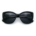 thumbnail image 1 of Womens Polarized Classic Oversized Chic Cat Eye Plastic Fashion Sunglasses All Black, 1 of 8