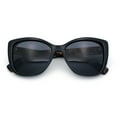 thumbnail image 1 of Womens Polarized Classic Oversized Chic Cat Eye Plastic Fashion Sunglasses Black Tortoise - Black, 1 of 8