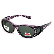 Womens Polarized Fit Over Glasses Sunglasses Rhinestone Rectangular Heart 60mm