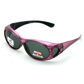 Womens Polarized Fit Over Glasses Sunglasses Rhinestone Rectangular Heart 60mm