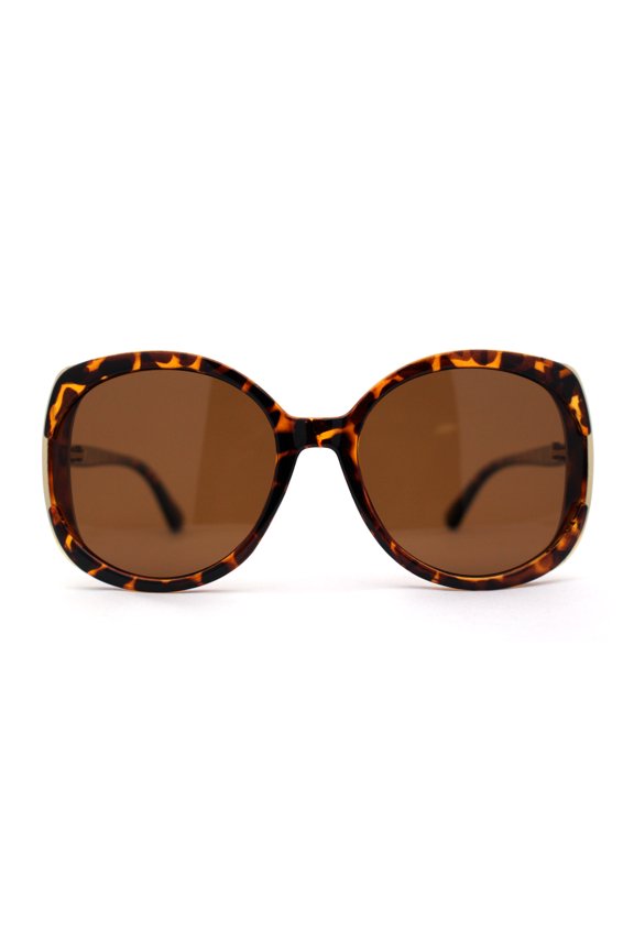 Womens Polarized Iconic Large Butterfly 90s Designer Style Sunglasses Tortoise Brown
