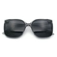 thumbnail image 1 of Womens Polarized Inset Lens Large Horn Rim Rectangle Boyfriend Sunglasses Slate - Black, 1 of 8