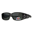 thumbnail image 1 of Womens Polarized Matte Tortoise 56mm Fit Over Rectangular Sunglasses Black, 1 of 4